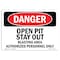 Signmission Safety Sign, OSHA Danger, 7" Height, Open Pit Stay Out Blasting Area, Landscape OS-DS-D-710-L-1899 - alternate 1